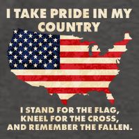 I Take Pride In My Country Distressed USA American Flag Map Vector Backpack