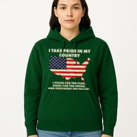 I Take Pride In My Country Distressed USA American Flag Map Hoodie