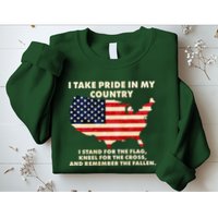 I Take Pride In My Country Distressed USA American Flag Map Sweatshirt