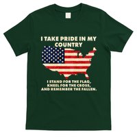 I Take Pride In My Country Distressed USA American Flag Map T-Shirt