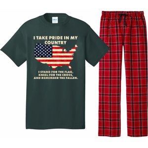 I Take Pride In My Country Distressed USA American Flag Map Pajama Set