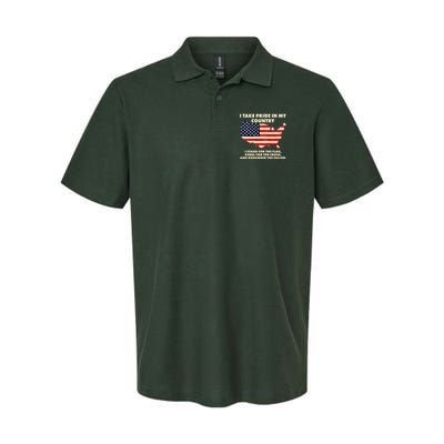 I Take Pride In My Country Distressed USA American Flag Map Polo