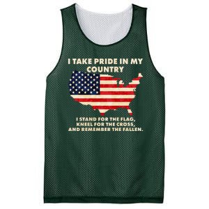 I Take Pride In My Country Distressed USA American Flag Map Mesh Reversible Basketball Jersey Tank