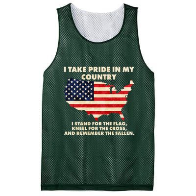 I Take Pride In My Country Distressed USA American Flag Map Mesh Reversible Basketball Jersey Tank