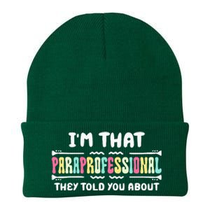 Im That Paraprofessional They Told You About Funny Teachers Knit Cap Winter Beanie