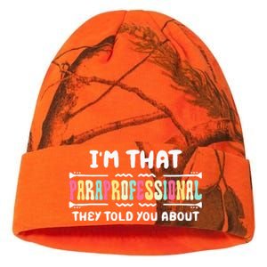 Im That Paraprofessional They Told You About Funny Teachers Kati Licensed 12" Camo Beanie