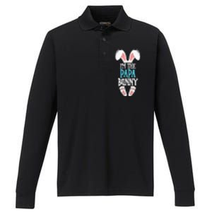 I'm The Papa Bunny Easter Day Funny Family Easter Pajama Meaningful Gift Performance Long Sleeve Polo