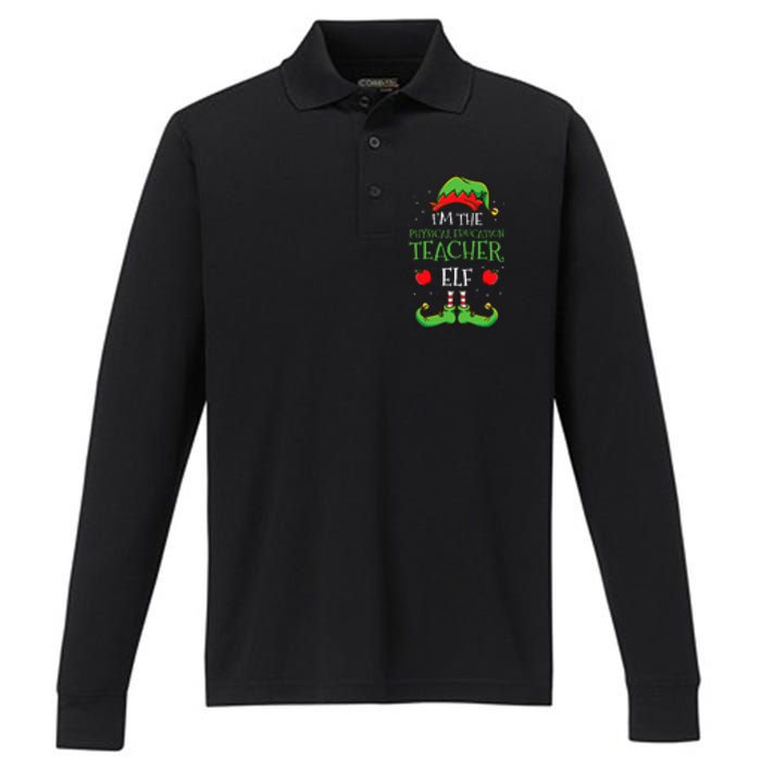 Im The Physical Education Teacher Elf Christmas Performance Long Sleeve Polo