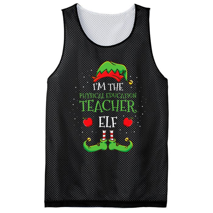 Im The Physical Education Teacher Elf Christmas Mesh Reversible Basketball Jersey Tank