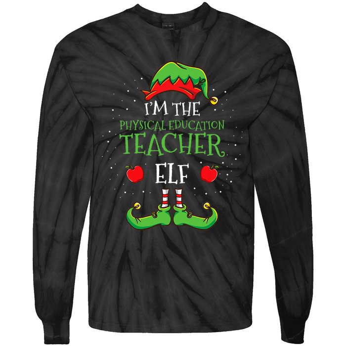 Im The Physical Education Teacher Elf Christmas Tie-Dye Long Sleeve Shirt