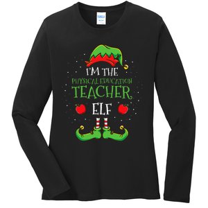 Im The Physical Education Teacher Elf Christmas Ladies Long Sleeve Shirt