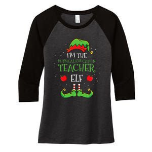 Im The Physical Education Teacher Elf Christmas Women's Tri-Blend 3/4-Sleeve Raglan Shirt