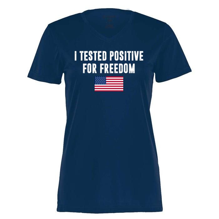 I Test Positive For Freedom USA Women's Momentum V-Neck T-Shirt