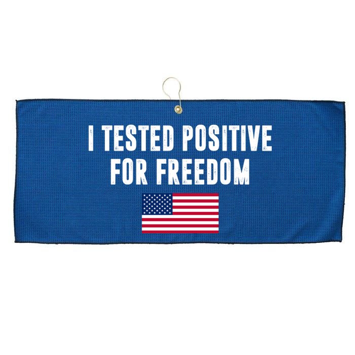 I Test Positive For Freedom USA Large Microfiber Waffle Golf Towel