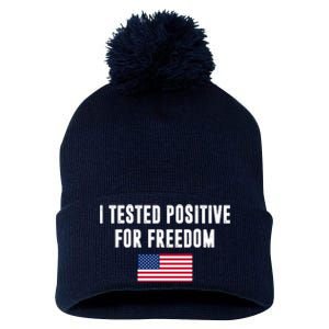 I Test Positive For Freedom USA Pom Pom 12in Knit Beanie