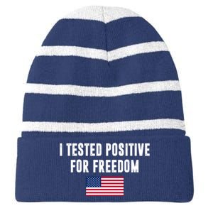 I Test Positive For Freedom USA Striped Beanie with Solid Band