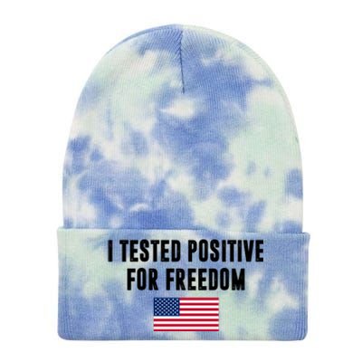 I Test Positive For Freedom USA Tie Dye 12in Knit Beanie