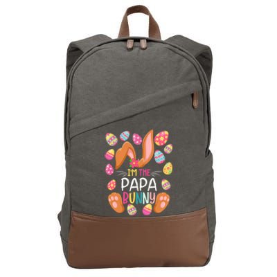 I'm The Papa Bunny Easter Funny Easter Mother's Day Gift Cotton Canvas Backpack