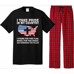 I Take Pride In My Country I Stand For The Flag American Gift Pajama Set