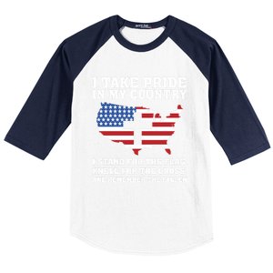 I Take Pride In My Country I Stand For The Flag American Gift Baseball Sleeve Shirt