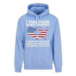 I Take Pride In My Country I Stand For The Flag American Gift Unisex Surf Hoodie