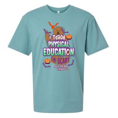 I Teach Physical Education IM Scary All Year Long Sueded Cloud Jersey T-Shirt