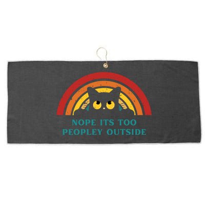 It's Too Peopley Outside Funny Sarcastic Saying Quote Large Microfiber Waffle Golf Towel