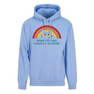 It's Too Peopley Outside Funny Sarcastic Saying Quote Unisex Surf Hoodie