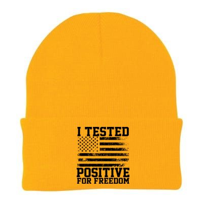 I Tested Positive For Freedom Republican Party American Flag Knit Cap Winter Beanie