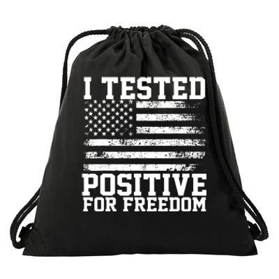 I Tested Positive For Freedom Republican Party American Flag Drawstring Bag