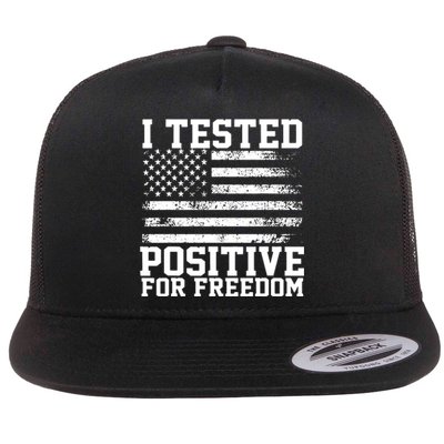 I Tested Positive For Freedom Republican Party American Flag Flat Bill Trucker Hat