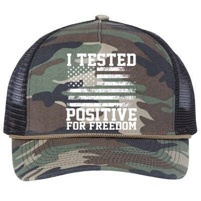 I Tested Positive For Freedom Republican Party American Flag Retro Rope Trucker Hat Cap