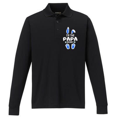 Im The Papa Bunny Humor Easter Day Cool Gift For Dad Tee Gift Performance Long Sleeve Polo