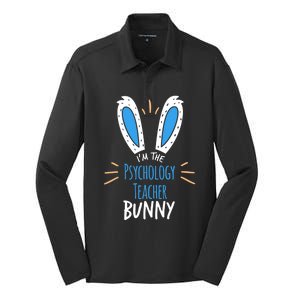 I'm The Psychology Teacher Bunny Ears Easter Sunday Gift Silk Touch Performance Long Sleeve Polo