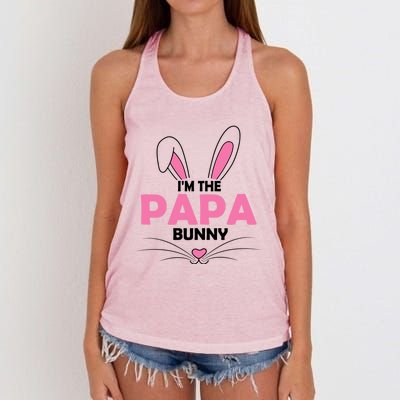 I'm The Papa Bunny Graphic Cute Easter Day Costume Gift Women's Knotted Racerback Tank