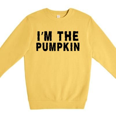 IM The Pumpkin Jackolantern Pumpkin Halloween Costume Couple Funny Halloween Premium Crewneck Sweatshirt