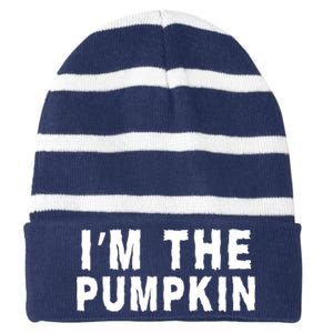 IM The Pumpkin Jackolantern Pumpkin Halloween Costume Couple Funny Halloween Striped Beanie with Solid Band