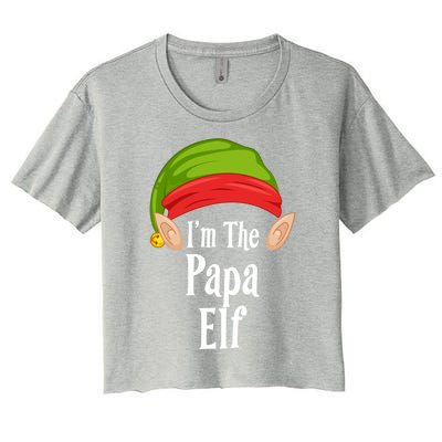 I'm The Papa Cute Gift Family Christmas Pajamas Great Gift Women's Crop Top Tee