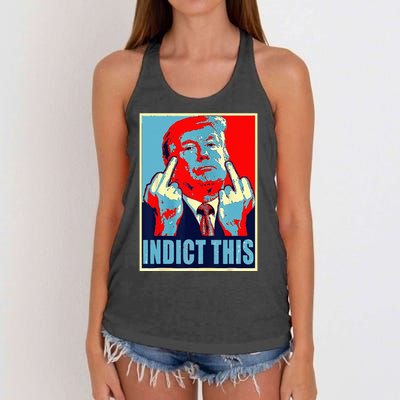 Indict This Pro Donald Trump Funny Women's Knotted Racerback Tank