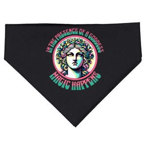 In The Presence Of A Goddess Magic Happens Goddess Vibes USA-Made Doggie Bandana