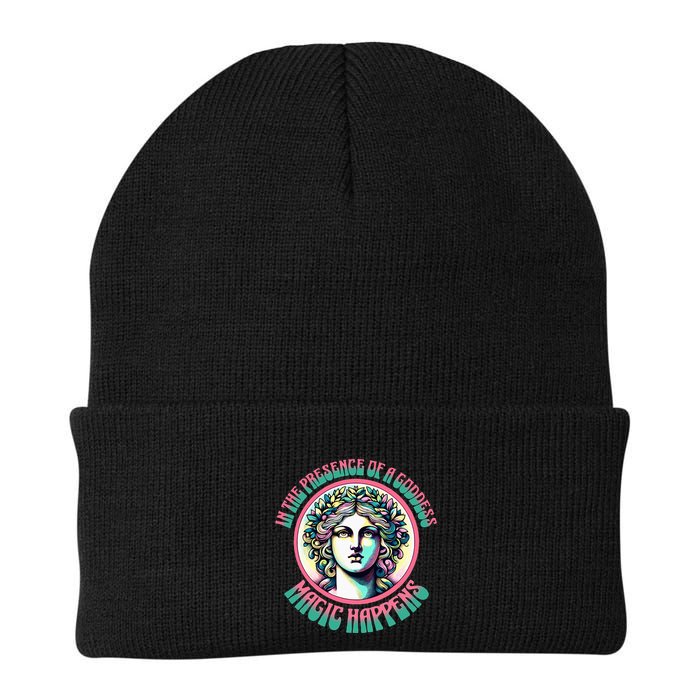 In The Presence Of A Goddess Magic Happens Goddess Vibes Knit Cap Winter Beanie
