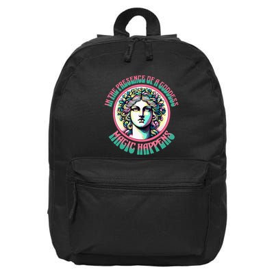 In The Presence Of A Goddess Magic Happens Goddess Vibes 16 in Basic Backpack