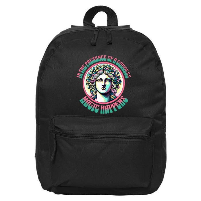 In The Presence Of A Goddess Magic Happens Goddess Vibes 16 in Basic Backpack