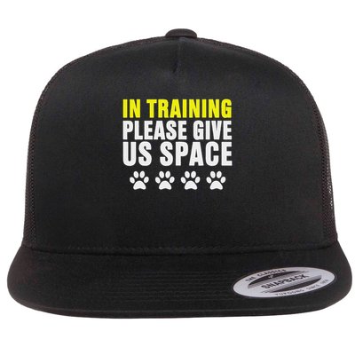 In Training Please Give Us Space Dog Reactive Dog Trainers Flat Bill Trucker Hat