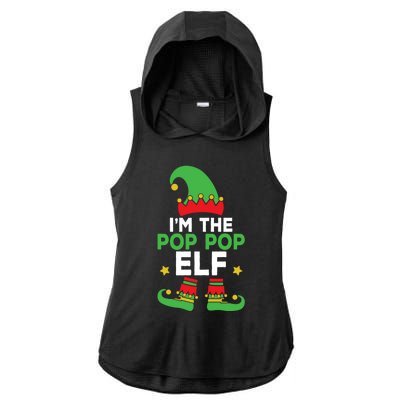 IM The Pop Pop Elf Funny Holiday Grandpa Matching Christmas Gift Ladies PosiCharge Tri-Blend Wicking Draft Hoodie Tank