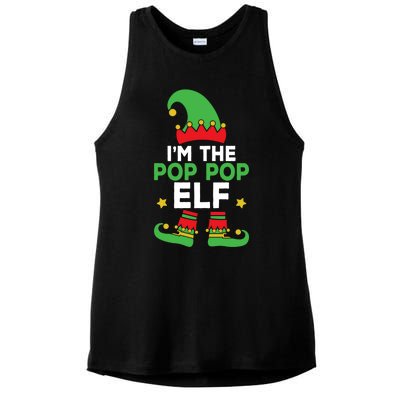 IM The Pop Pop Elf Funny Holiday Grandpa Matching Christmas Gift Ladies PosiCharge Tri-Blend Wicking Tank