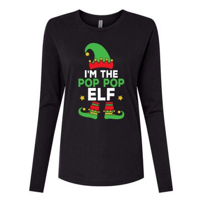 IM The Pop Pop Elf Funny Holiday Grandpa Matching Christmas Gift Womens Cotton Relaxed Long Sleeve T-Shirt