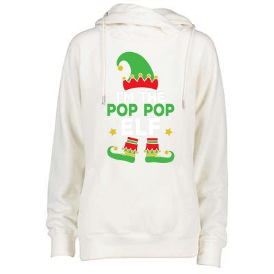 IM The Pop Pop Elf Funny Holiday Grandpa Matching Christmas Gift Womens Funnel Neck Pullover Hood