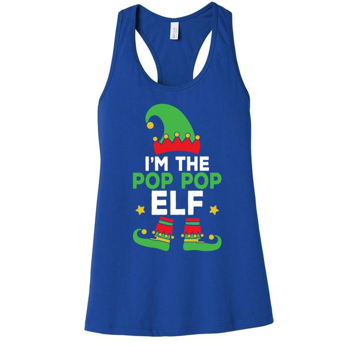 IM The Pop Pop Elf Funny Holiday Grandpa Matching Christmas Gift Women's Racerback Tank