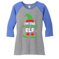 IM The Pop Pop Elf Funny Holiday Grandpa Matching Christmas Gift Women's Tri-Blend 3/4-Sleeve Raglan Shirt